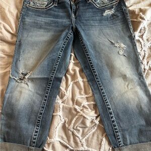 Vigoss Distressed Boyfriend Jeans in Blue